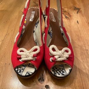 Sperry nautical cork wedge size 8.5